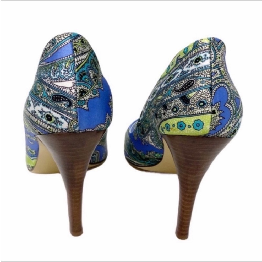 MARC FISHER paisley satin heels shoes 8m - Picture 8 of 10